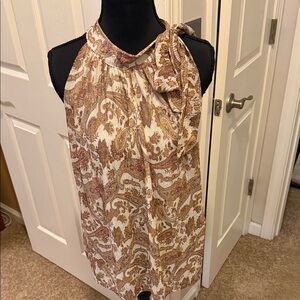 INC International Concepts Brown Paisley Halter Blouse